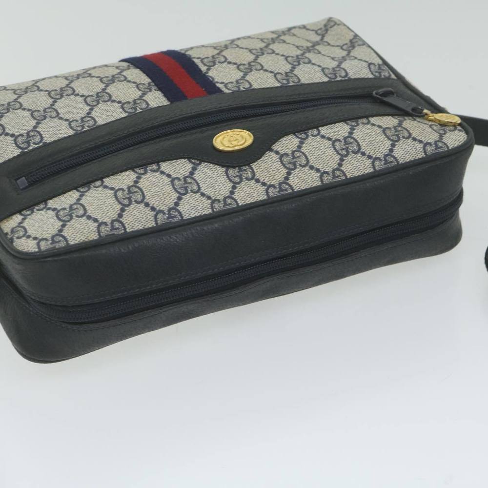 GUCCI GG Supreme Sherry Line Shoulder Bag Red Navy 32 001 4071 Auth ep2607 - Picture 6 of 16